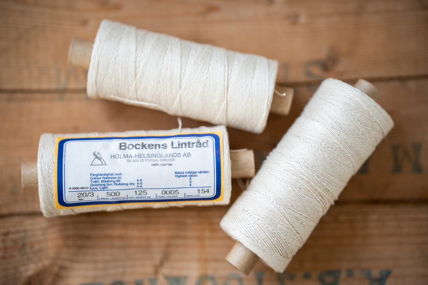 Bockens Lintråd - Gyllenblekt i olika tjocklekar